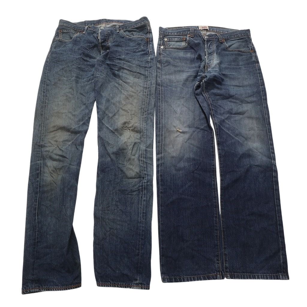 B品 古着卸 リーバイス 501 デニム パンツ 6枚セット メンズ 34 36 アメカジ フェード コインポケット 古着 NC1639