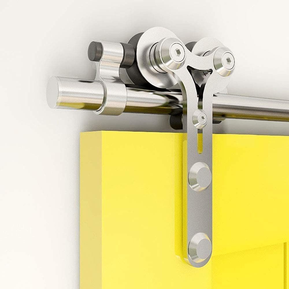 AIPCHYB 6ft 1.83m バーンドア ハードウェアキット レールキット スライド 片引き戸 シングル 金具 レール ローラーハンガー ステンレス鋼 滑車 Y字型 室内ドア 木製ドア用