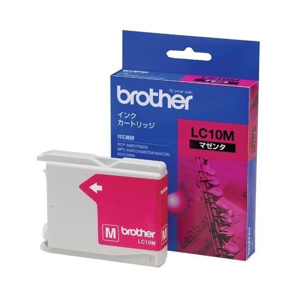 (まとめ) ブラザー BROTHER インクカートリッジ マゼンタ LC10M 1個 〔×10セット〕