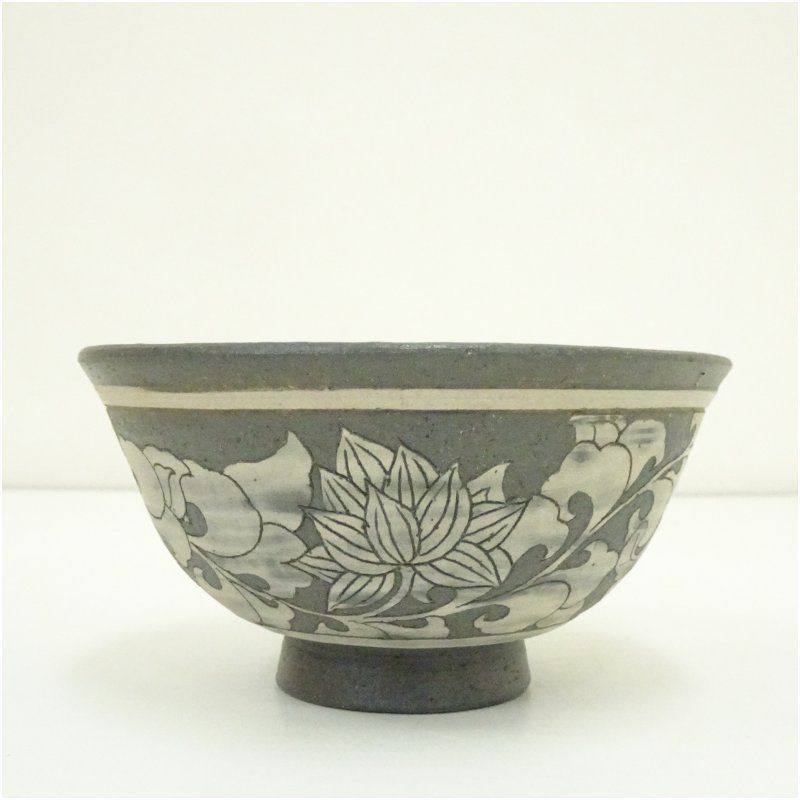 Amazon | 【逢絢亭】茶道具 茶碗 抹茶碗 京焼 粉引 桜の図 中村与平