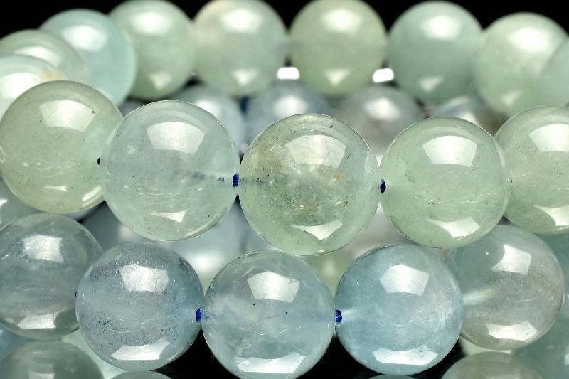 希少◇透明感 グリーンベリル(アクアマリン) 13.5mm ブレスレット 1個売り _BG5195-135