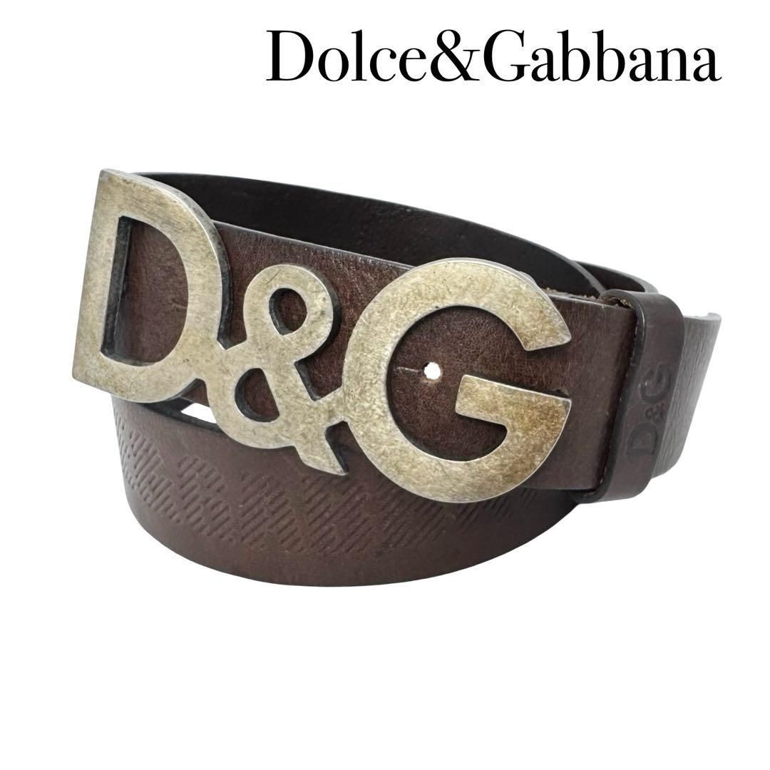 大学生協のスーツ提携店割引 ドルチェ&ガッバーナ D&G ブラウン レザーベルト ロゴ ドルガバ 小物