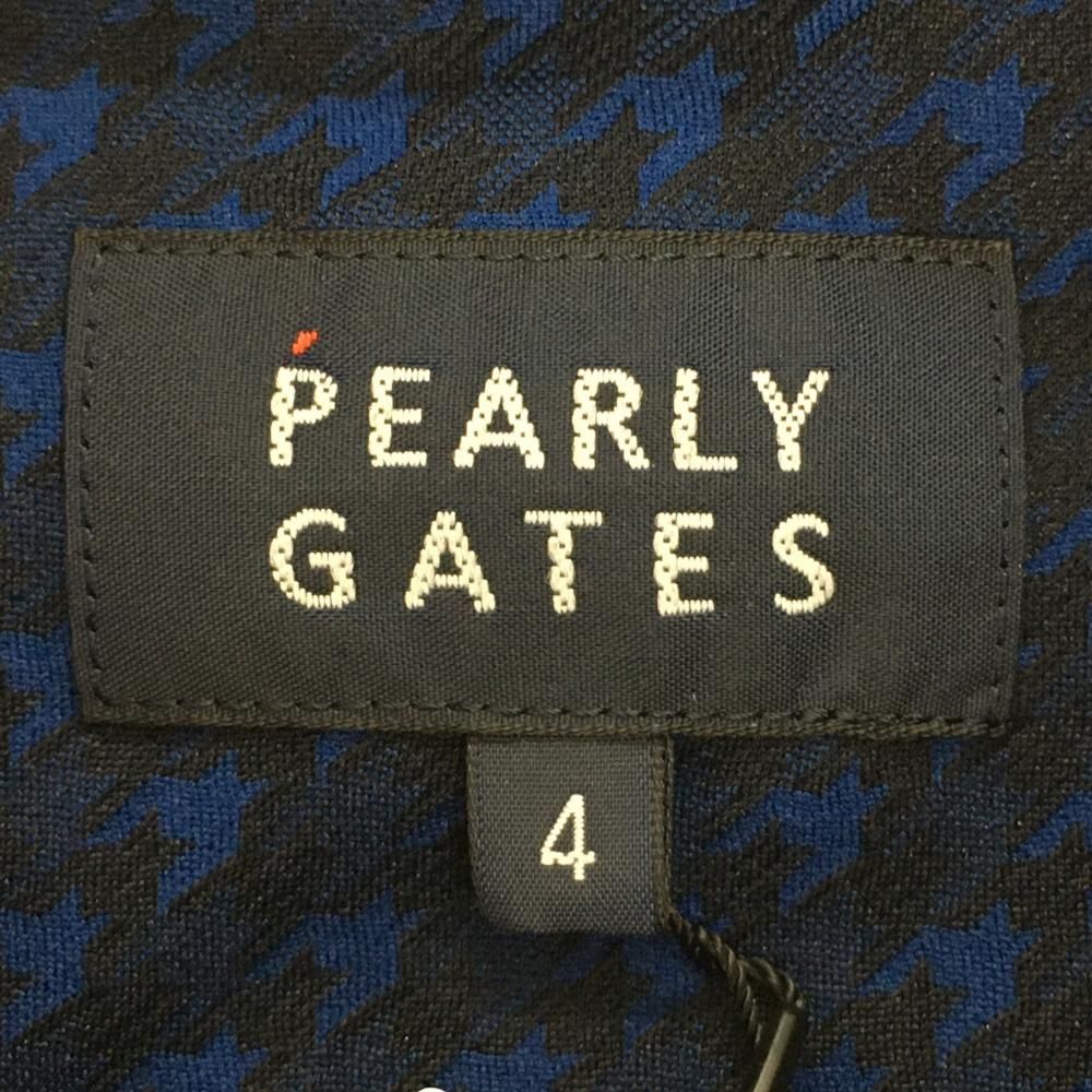 ★SALE価格★【新品】パーリーゲイツ 半袖ポロシャツ ネイビー×黒 千鳥格子 メンズ 4(M) ゴルフウェア PEARLY GATES