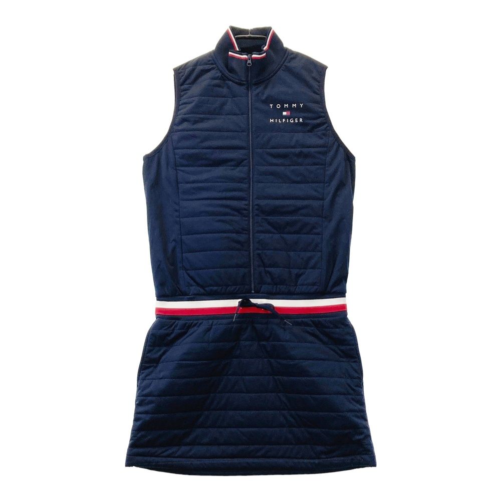 サイズ M TOMMY HILFIGER GOLF トミー ヒルフィガーゴルフ 中綿 ハーフジップワンピース 裏フリース ネイビー系 240101507358 ゴルフウェア レディース ストスト