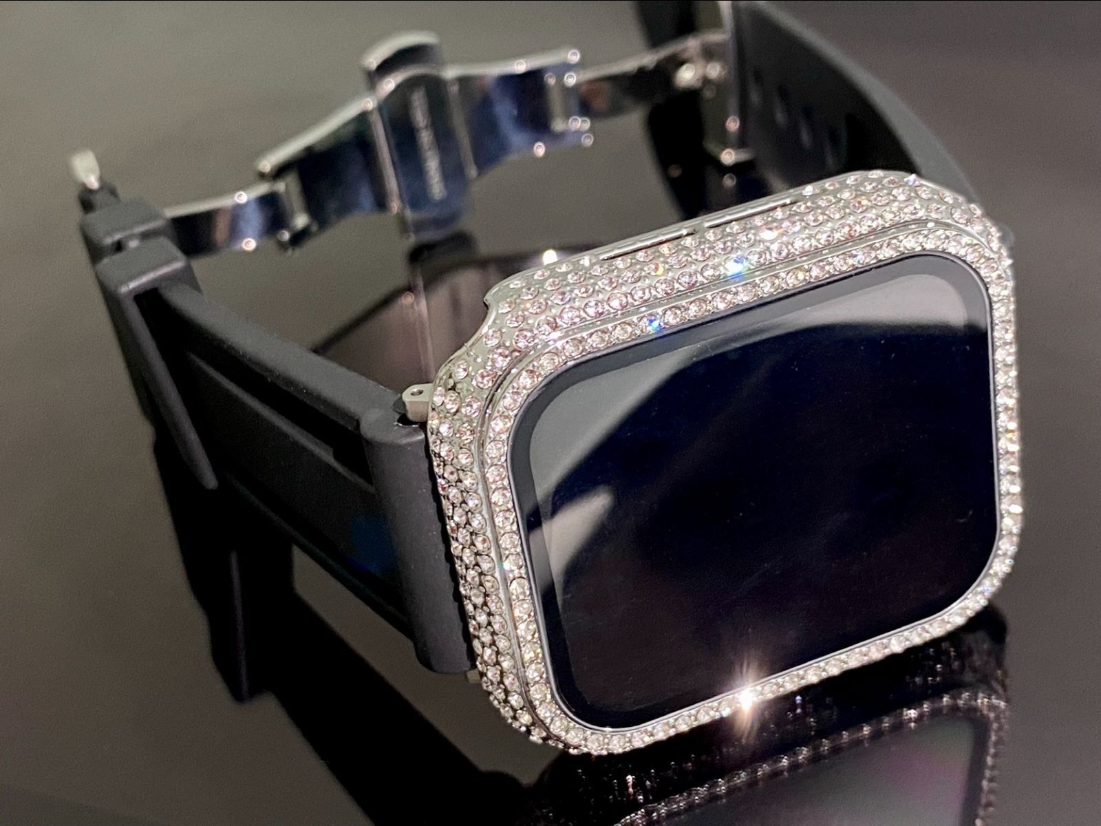 02☆アップルウォッチバンド ラバーベルト Apple Watch キラキラ