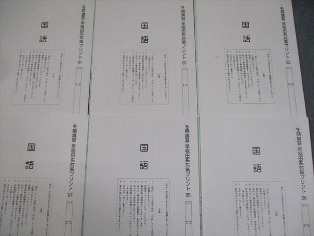 SAPIX サピックス 小6 国語 冬期講習 早稲田系対策プリント 01～06