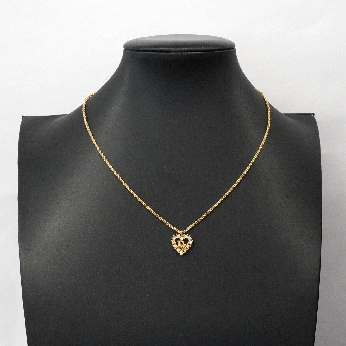 5jeb0571】クリスチャンディオール ネックレス ディオールロゴ ハート  