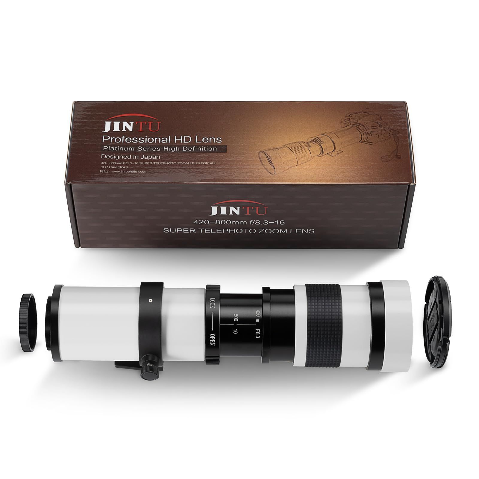 JINTU 420-1600mm望遠ズームレンズF/8.3-F16用80D 70D 77D 60D 60Da