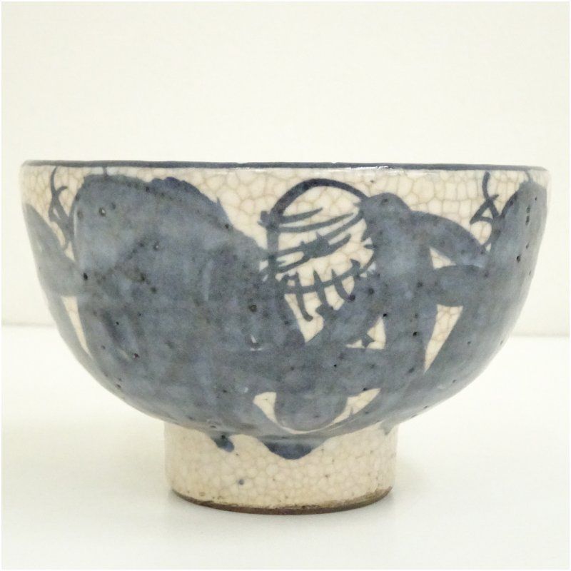 青木木米 染付賢人図茶碗（保護箱） 茶道 抹茶 おしゃれ 抹茶茶碗 抹茶