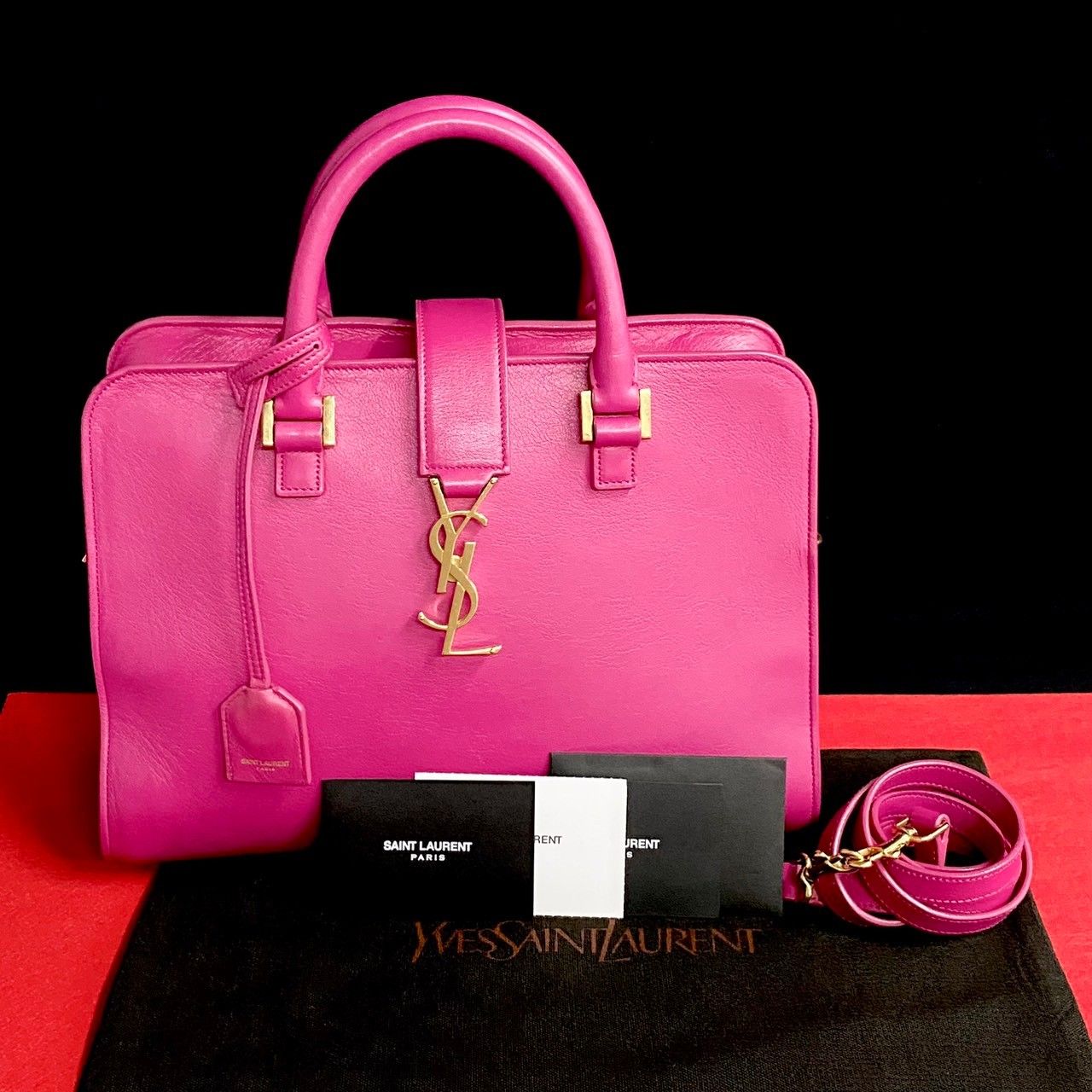 極美品 YVES SAINT LAURENT イヴ サンローラン ベイビー カバス 