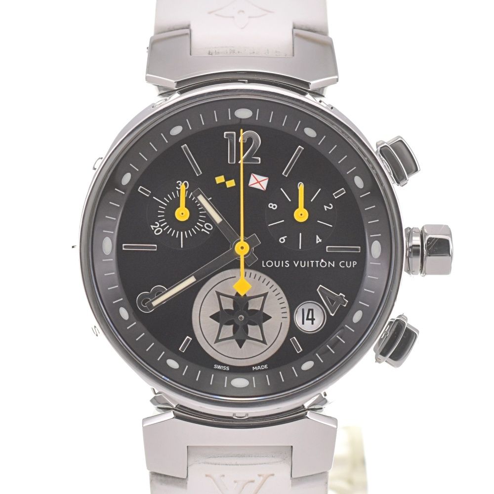 ルイ ヴィトン LOUIS VUITTON Q132G タンブール ラブリーカップMM クロノグラフ デイト クォーツ レディース H 139500