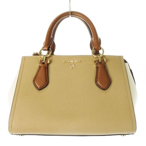マイケルコース MICHAEL KORS ハンドバッグ 2way ショルダーバッグ レザー 革 配色 バイ ロゴ 茶 ブラウン |CK15 GY18