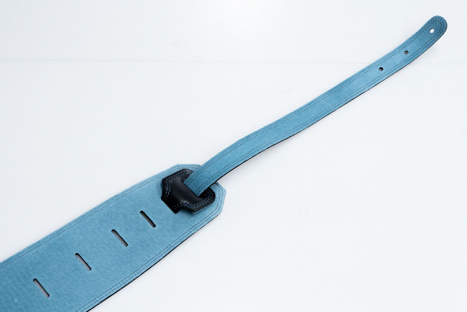 new】Moody Straps / 4.0 Inch Black/SkyBlue Suede Standard