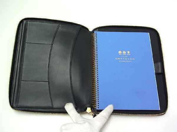 超美品！SMYTHON スマイソン　ジップノートフォルダー　A5サイズ　レザー 超美品！SMYTHON スマイソン ジップノートフォルダー A5サイズ レザー