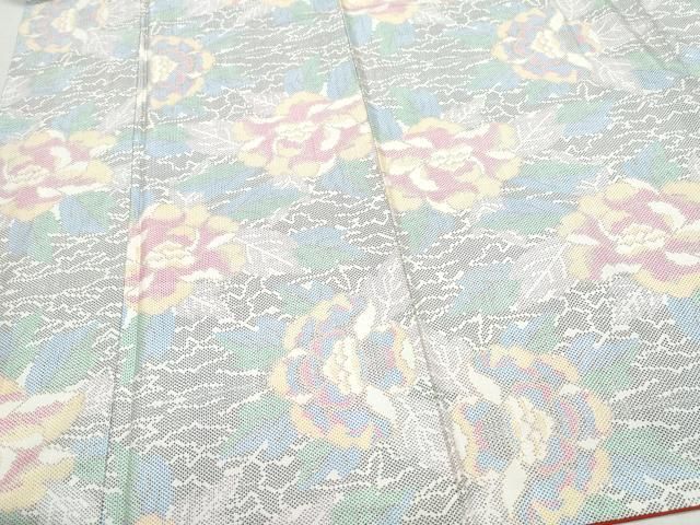 平和屋着物○本場大島紬 白大島 7マルキ 草花文 正絹 逸品 CAAY3069vf