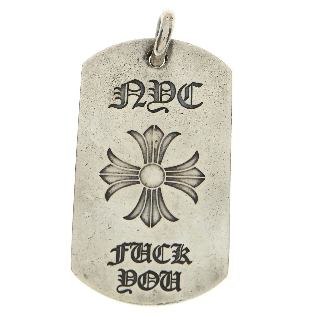 CHROME HEARTS クロムハーツ PENDANT DOG TAG HORSE SHOE ニューヨーク クロス ホースシュー ラージドックタグペンダント ネックレストップ シルバー