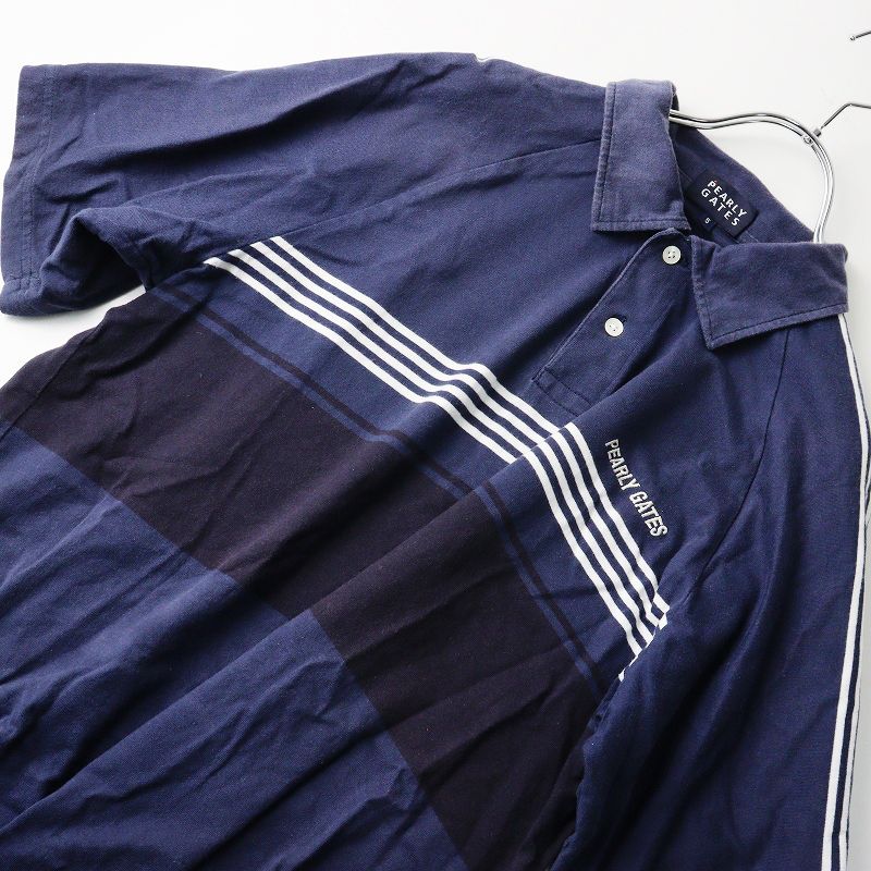 メンズ】パーリーゲイツ PEARLY GATES 配色ライン コットン半袖