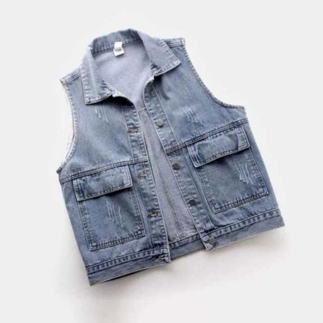 デニムベスト レディース ジャケット ノースリーブ デニム Gジャン デニムジャケット 羽織 アウター 春 春服 秋 カジュアル デニムベスト レディース ノーカラー ジャケット ノースリーブ