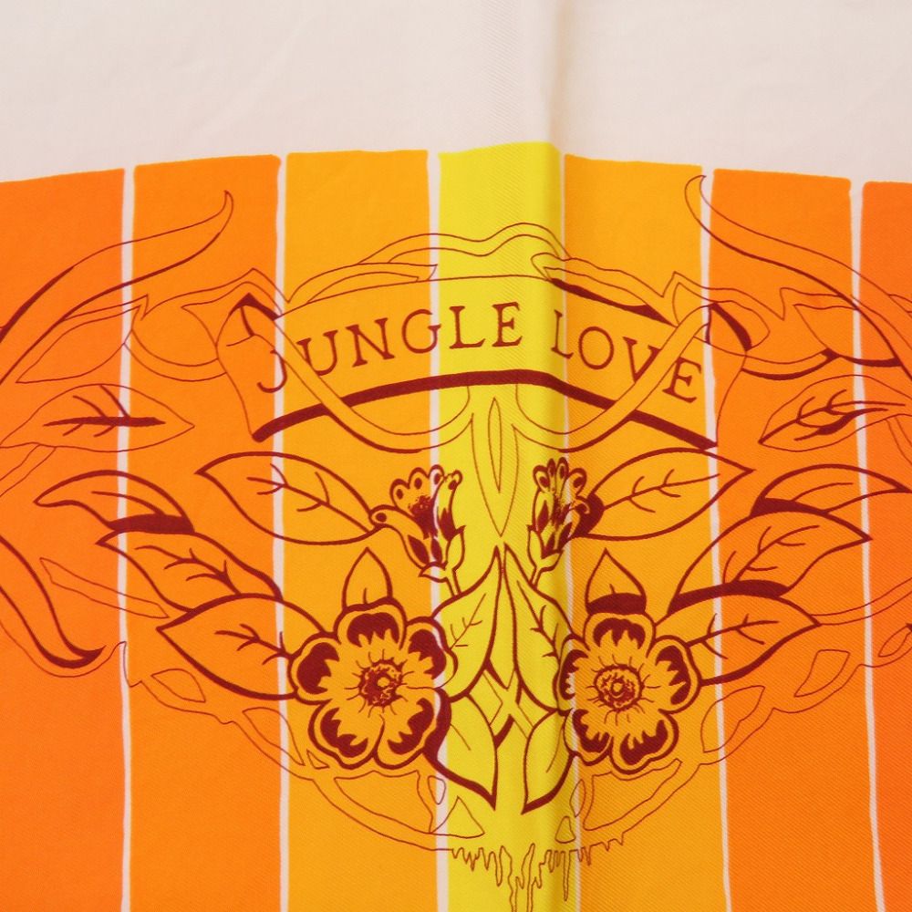 スカーフ（エルメス・HERMES） 美品 エルメス カレ90 JUNGLE LOVE RAINBOW ジャングルラブ