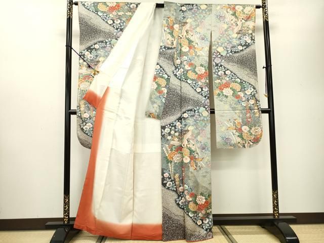 平和屋着物▽豪華振袖・長襦袢(無双仕立て)セット 御所車鳳凰花