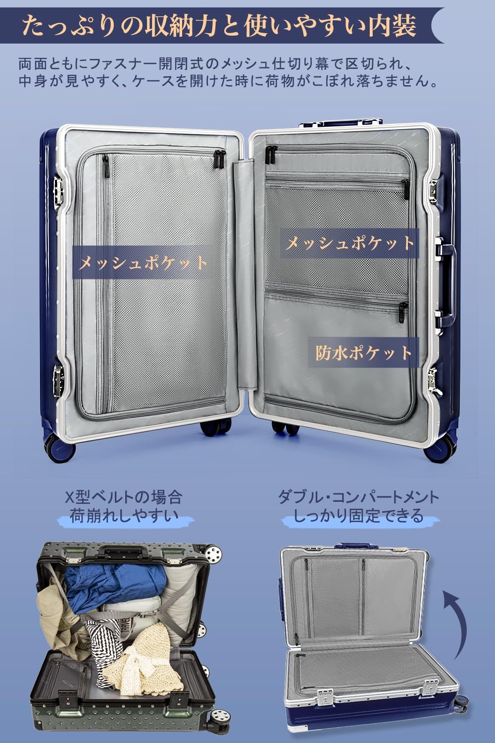 New Trip] スーツケース 機内持ち込み キャリーケース アルミ