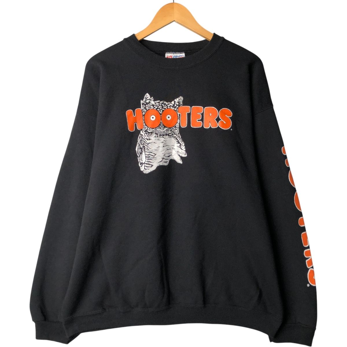ビンテージスウェットHooters スキー チーム トレーナー80s フーターズ 古着 90年代 ヘインズ Hanes HOOTERS フーターズ