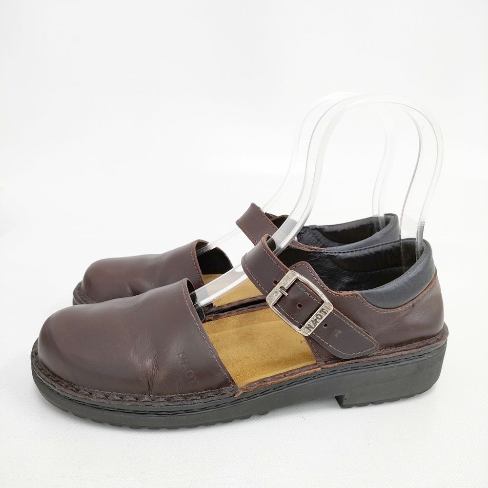 NAOT OLGA レザー ストラップシューズ サイズ38 シューズ 靴 ブラウン レディース ナオト 5-0901G◎