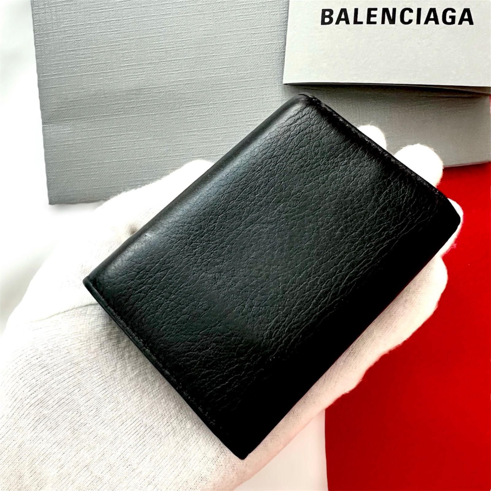 美品✨BALENCIAGA バレンシアガ 財布 三つ折り財布 505055 黒 ブラック