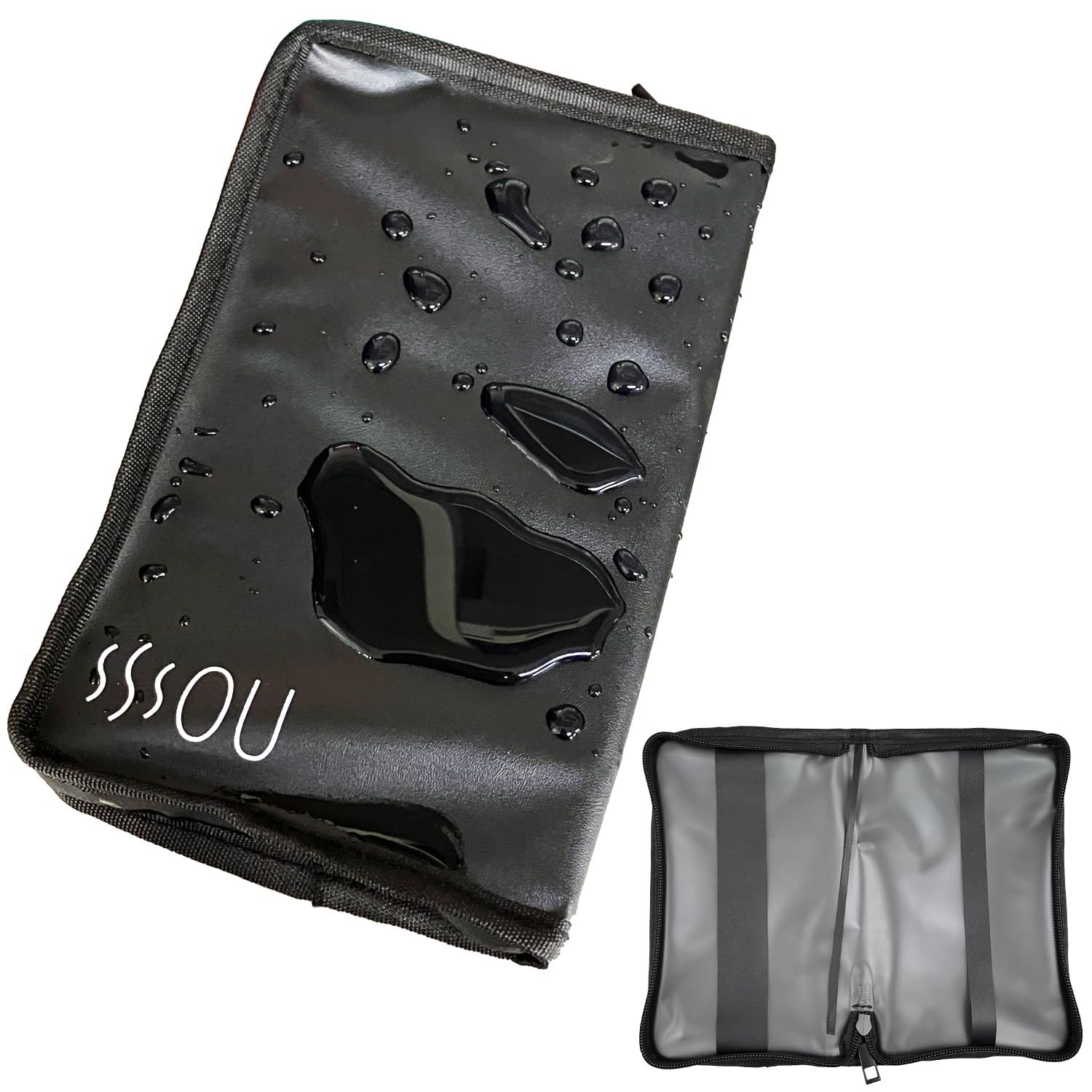 新品 革 布 高級 しおり付き ビニール 防水 クリア 耐水 ブックポーチ