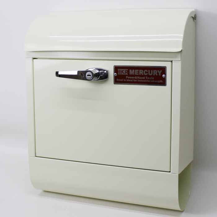 B品 マーキュリー ハンドルロック メールボックス 鍵 郵便受け ポスト 新聞入れ KS-MEHAMA アイボリー 色剝げ B-1024