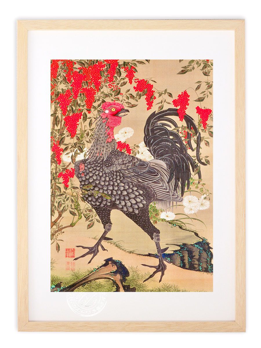 版画 絵画 名画 日本画 雪中錦鶏図 (せっちゅうきんけいず） 伊藤若冲