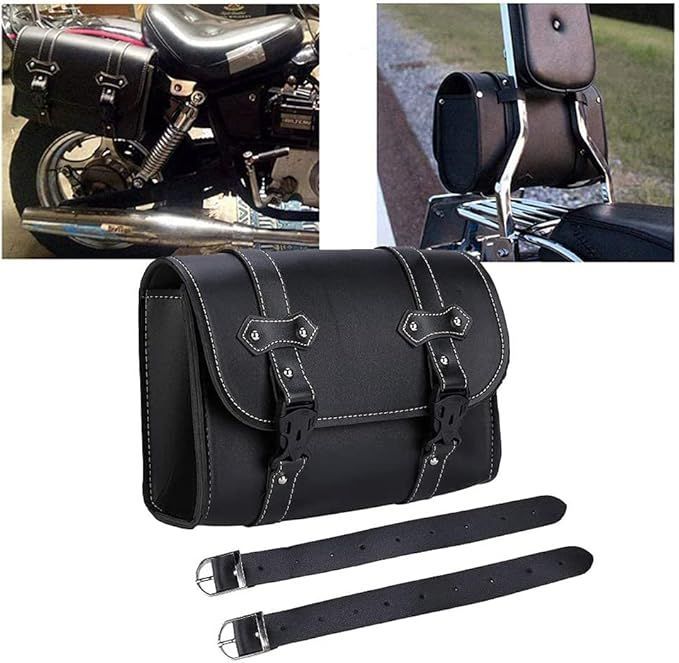 YIBO に適用 バイクツーリング バッグ オートバイバッグ 小物入れ ブラック PUレザー ツールポーチ サイドバッグ ツールバッグ