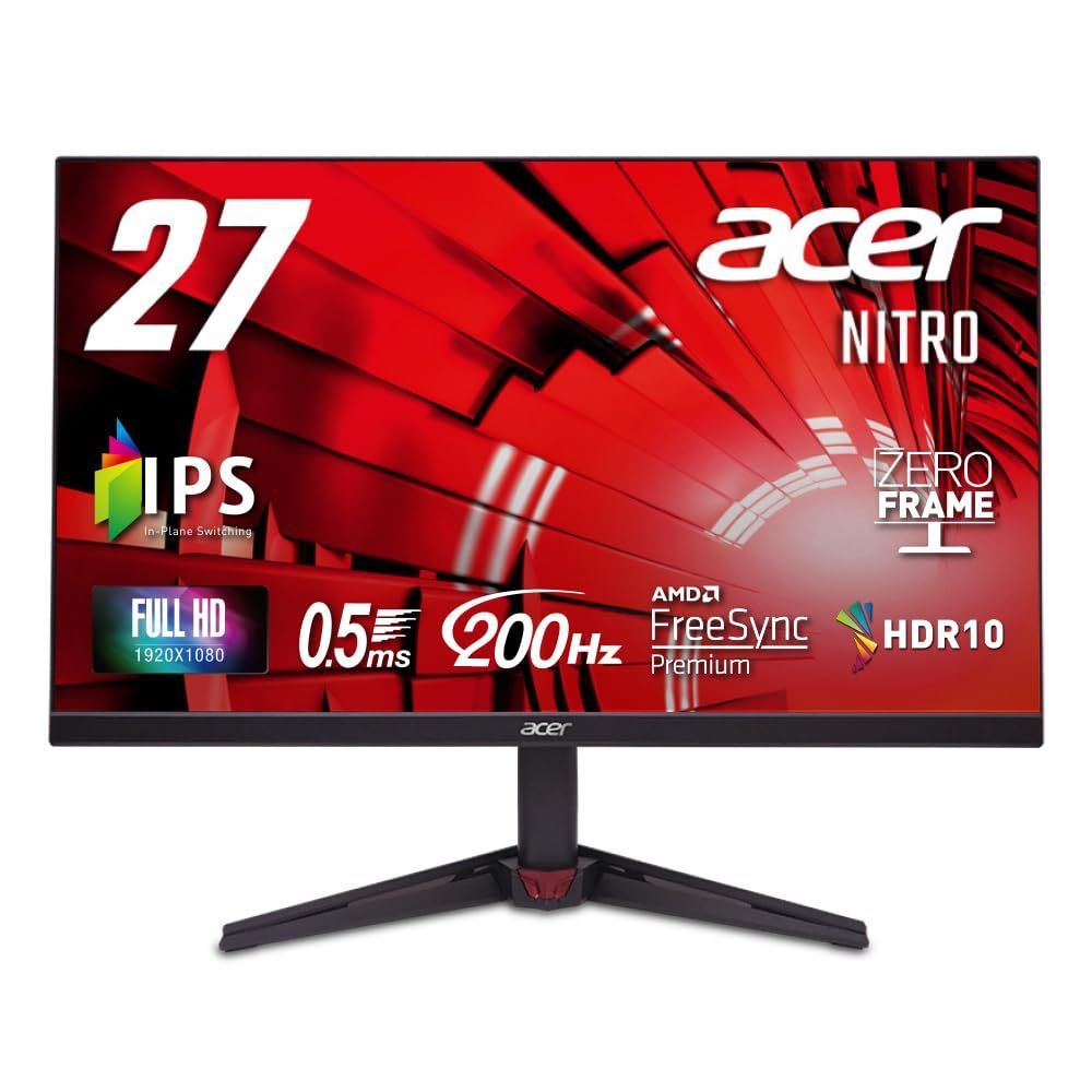 人気商品 フルHD 非光沢 200Hz 0.5ms sRGB IPS 99% AMD FreeSync 27インチ Premium HDR10 HDMI 2.0 ゲーミングモニター DisplayPort v1.2 スピーカー ヘッドフォン端子 Acer 搭