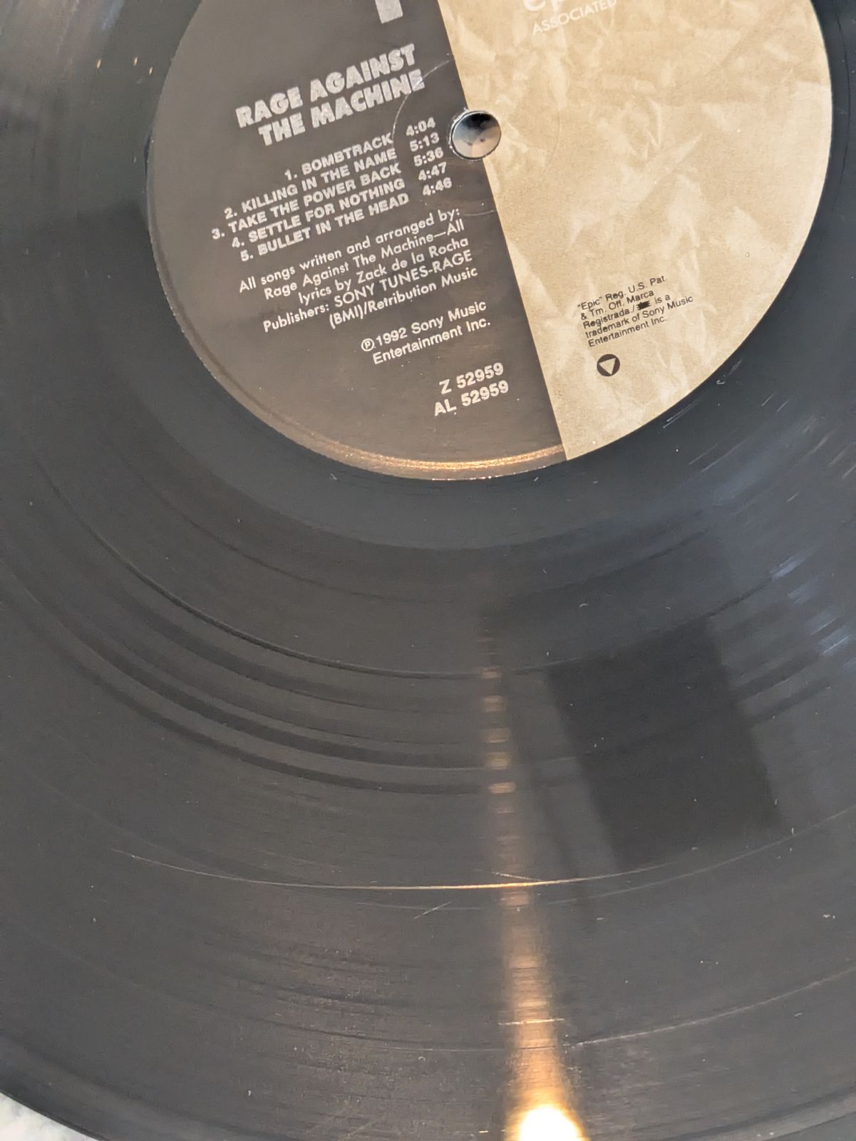 Z52959 US盤 RAGE AGAINST THE MACHINE/RAGE AGAINST THE