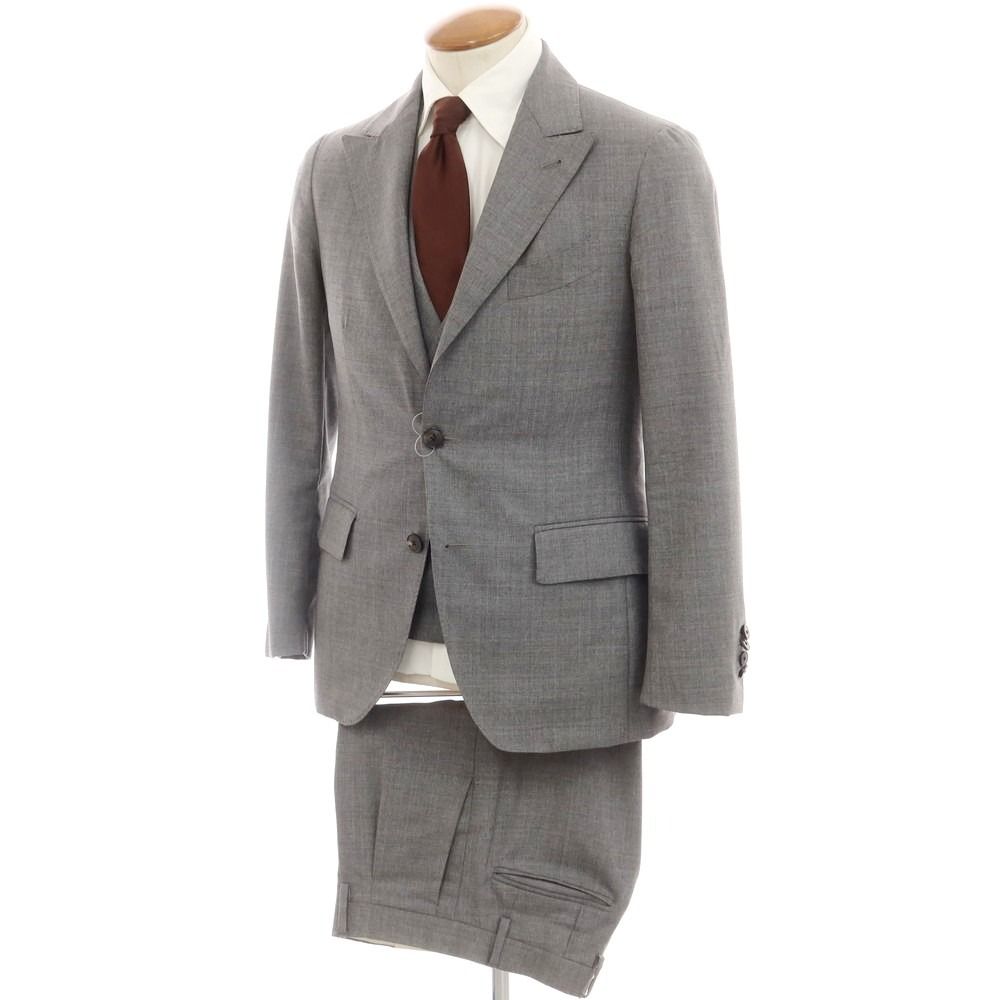 【】ガブリエレ パジーニ Gabriele Pasini ウール スリーピース 2つボタンスーツ グレー【サイズ46】【メンズ】