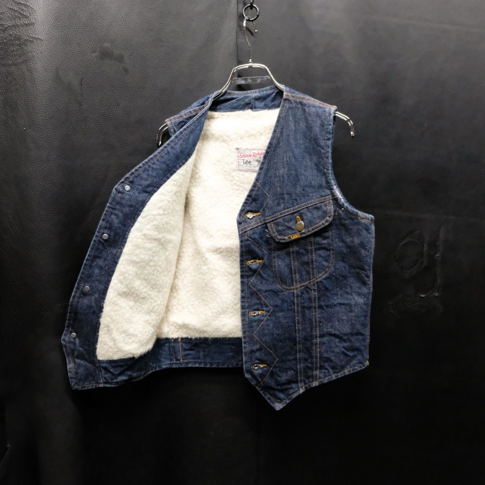 70s〜 vintage Lee Storm Rider デニムベスト 古着 70s USA製 Lee STORM RIDER 222-0441 4ポケット デニム