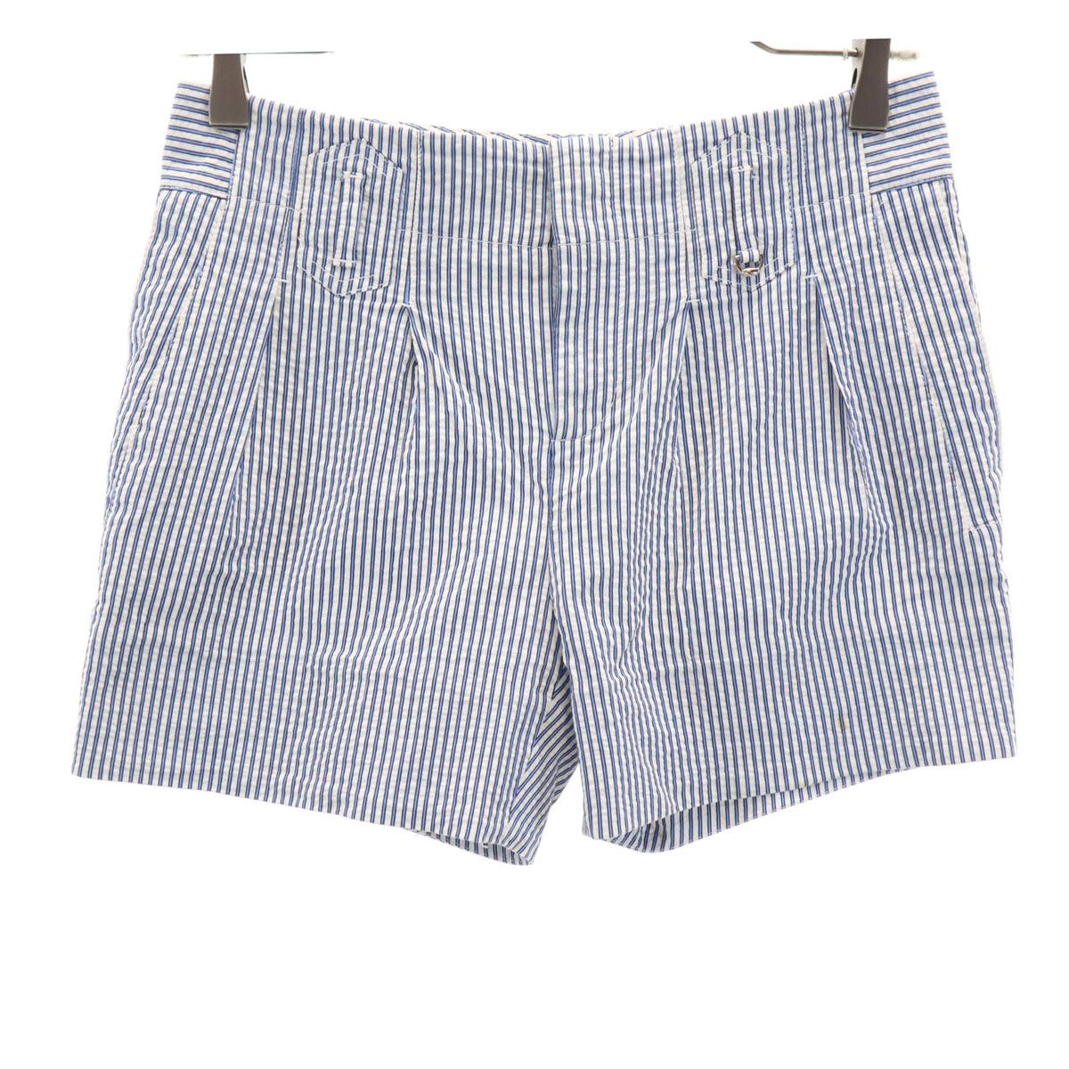 F189 新品未使用 S 36 グッチ ストライプ ショートパンツ レディース GUCCI グッチ イタリア製 ストライプ柄 シアサッカー ショートパンツ