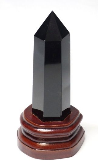 黒水晶 ポイント 天然黒水晶 (268g) チベット産 台座付き shylph