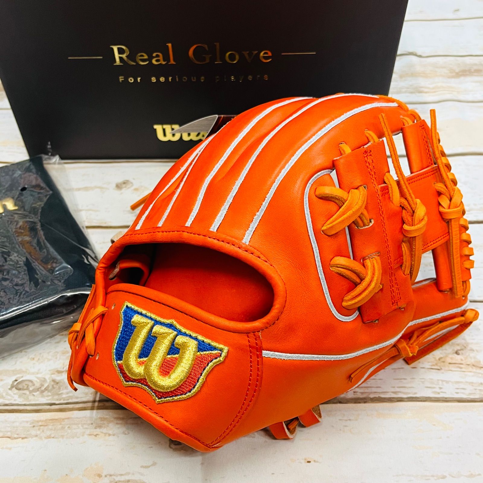 Wilson 硬式グローブ オレンジ内野用 未使用 野球 硬式 グローブ 内
