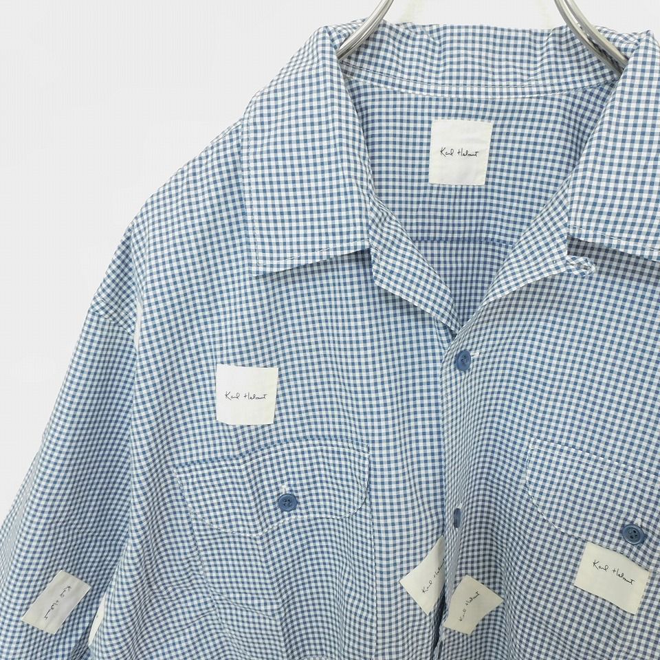 カールヘルム KarlHelmut ギンガムチェック シャツ ブルー系 885030ss