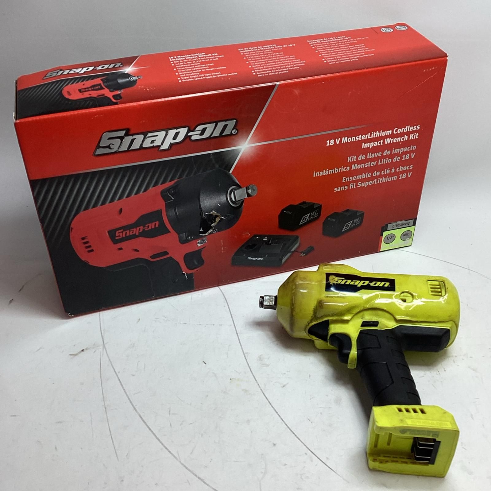 Snap-on スナップオン 工具 インパクトレンチ CT9050 イエロー 充電器 充電池2個付 コードレス式 18v