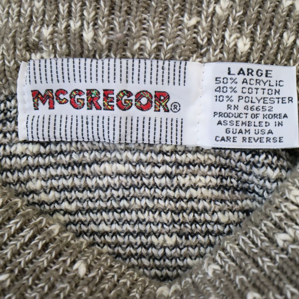 SALE/ 80年代 McGREGOR マクレガー 総柄 アクリルニット セーター 防寒 ホワイト (メンズ L)   N6681
