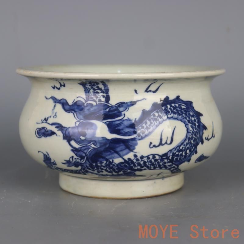 清康煕青花竜紋香炉 茶道具 香道具 装飾品 現代工芸品 置物 清康煕青花竜紋香炉 茶道具 香道具 装飾品 現代工芸品 置物zw0829