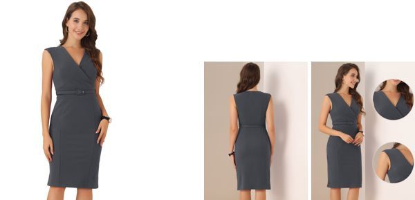 ALLEGRA K ペンシルドレス Amazon.co.jp: [Allegra K] フォーマルペンシルドレス 五分袖 V