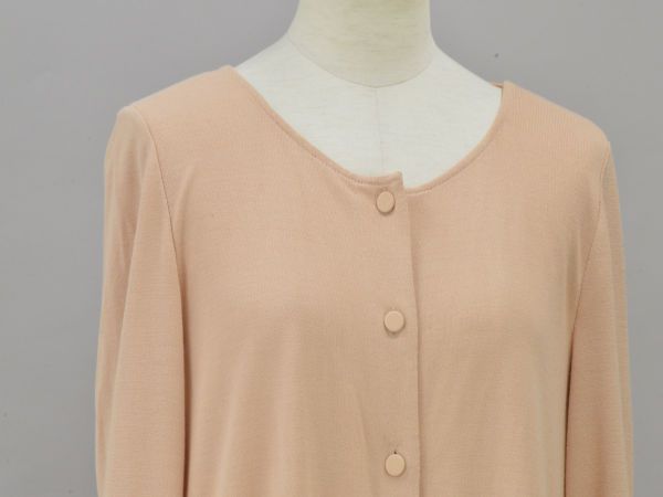 フォクシー NATURAL by FOXEY カーマイユ ロングニットカーディガン 切替 ピンクベージュ レディース F-L6334 フォクシー NATURAL by FOXEY カーマイユ ロングニットカーディガン