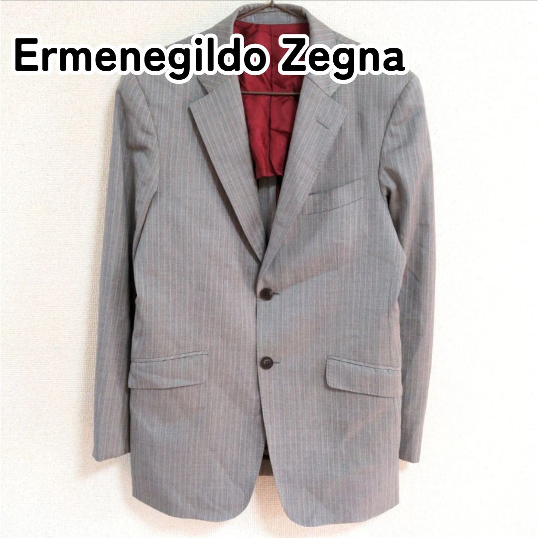 Ermenegildo Zegna エルメネジルドゼニア 日本製 グレー ストライプ柄