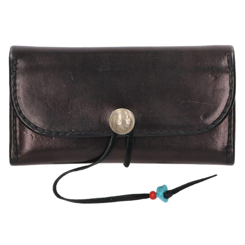 ゴローズ 三つ折り 黒 長 財布 メンズ