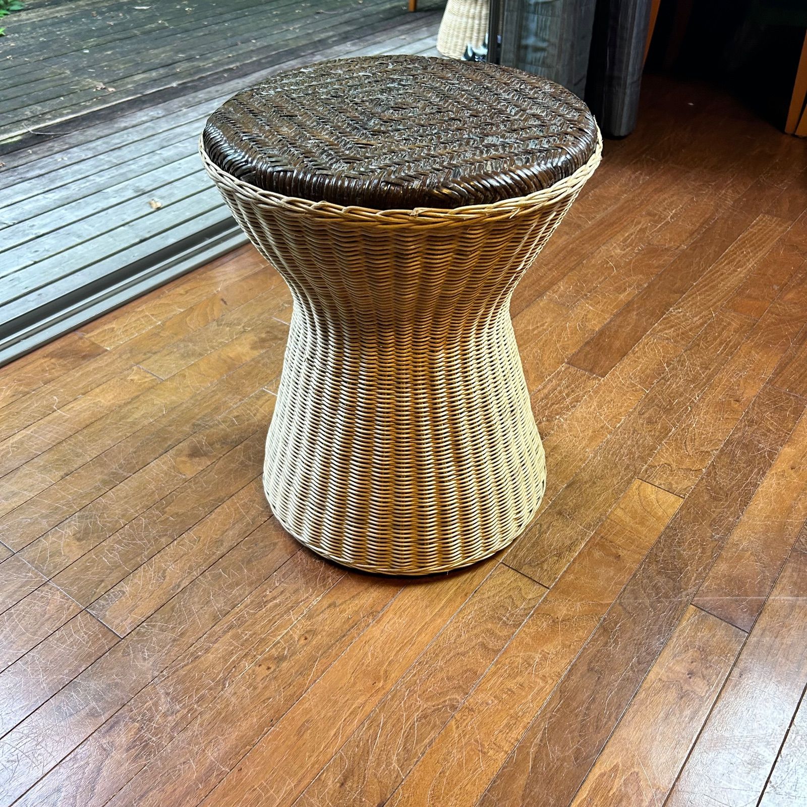 ラタンスツール幅30cm 椅子 イス 籐 高さ40cm ラウンド（661） ラタン