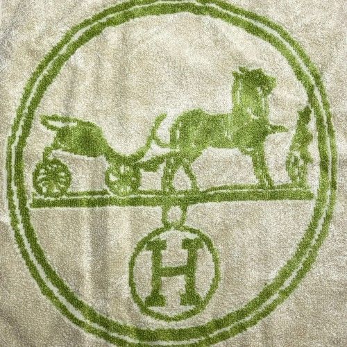 未使用品 HERMES 馬車柄 ハンドタオル ミニタオル HERMES馬車柄ハンドタオル 未使用品】HERMES エルメス カレ ハンド