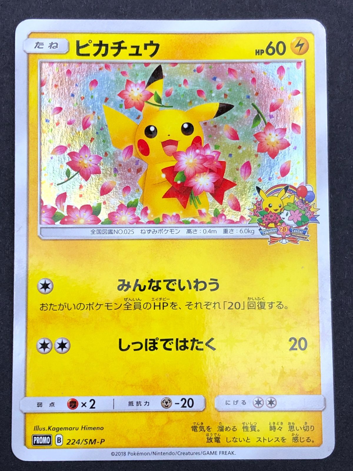 城東56-153】ピカチュウ みんなでいわう 20周年記念プロモ 224/SM-P 難